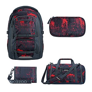 Coocazoo Porter Broken Black Schulrucksack Set 4tlg