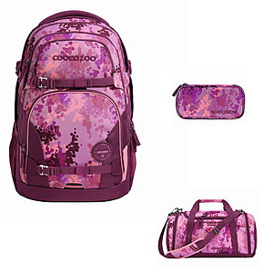 Coocazoo Porter Cherry Blossom 3tlg Schulrucksack Set