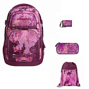 Coocazoo Porter Cherry Blossom 4tlg Schulrucksack Set