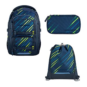 Coocazoo Porter Fast Lime Schulrucksack Set 3tlg
