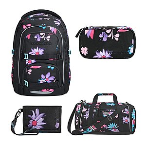 Coocazoo Porter Floral Artnight Schulrucksack Set 4tlg