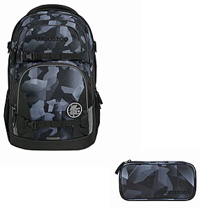 Coocazoo Porter Grey Rocks 2tlg Schulrucksack Set