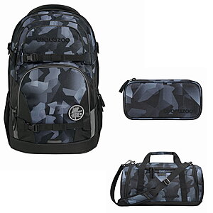 Coocazoo Porter Grey Rocks 3tlg Schulrucksack Set