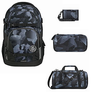 Coocazoo Porter Grey Rocks 4tlg Schulrucksack Set