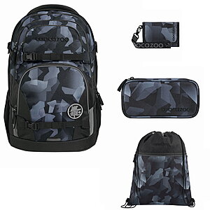 Coocazoo Porter Grey Rocks 4tlg Schulrucksack Set