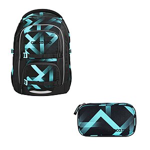 Coocazoo Porter Laser Lights Schulrucksack Set 2tlg