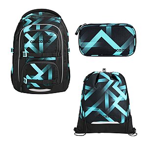 Coocazoo Porter Laser Lights Schulrucksack Set 3tlg