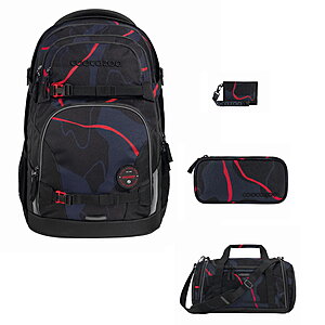 Coocazoo Porter Lava Lines 4tlg Schulrucksack Set