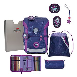 DerDieDas ErgoFlex Easy LED Schulranzen Set Dancing Star 6-teilig