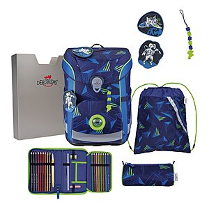 DerDieDas ErgoFlex Easy LED Schulranzen Set Moon Mission 6-teilig