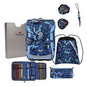 DerDieDas ErgoFlex Easy Schulranzen Set Dark Dragon 6-teilig