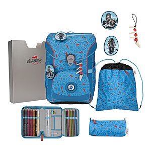 DerDieDas ErgoFlex Easy Superflash Schulranzen Set Blue Ice