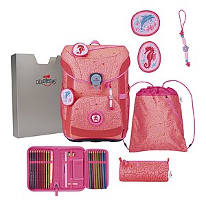 DerDieDas ErgoFlex Easy Superflash Schulranzen Set Coral Reef
