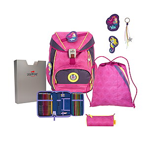 DerDieDas ErgoFlex Exklusiv Superflash Pink Mermaid Schulrucks. Set