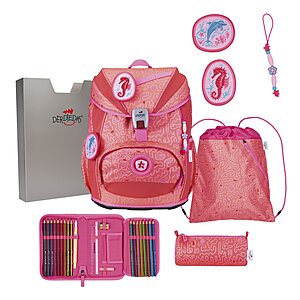 DerDieDas ErgoFlex Light Superflash Schulranzen Set Coral Reef