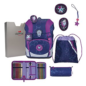 DerDieDas ErgoFlex Tiny LED Schulranzen Set Dancing Star 6-teilig