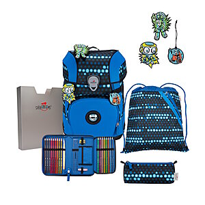 DerDieDas ErgoFlex Tiny Superflash Blue Robot Schulranzenset