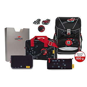 DerDieDas Ergoflex Buttons Speed Power Schulrucksack 5 tlg. Set