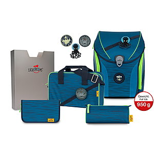 DerDieDas Ergoflex Max Buttons Ghost Schulranzen Set 5tlg