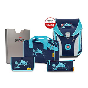 DerDieDas Ergoflex Max Glitter Dolphin Schulranzenset 5 tlg.