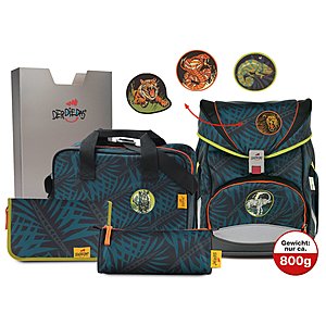 Derdiedas Ergoflex Switch Patch Safari Schulranzen Set 5tlg