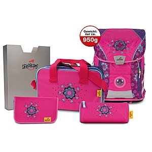 DerDieDas Ergoflex Vario Flower Power Schulranzen Set 5tlg