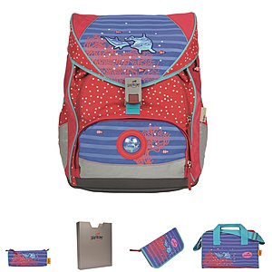 Derdiedas Ergoflex Xl 5tlgs Schulrucksack Set Dolphin