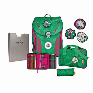 DerDieDas Max Exklusiv LED Paisley Green 5 tlg. Schulranzenset