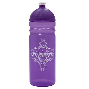 Isybe Trinkflasche lilla 0,7 Totenkopf mit sorgers Logo