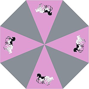 Kinder Regenschirm, Taschenschirm Spirit lila mit Pferden Kinder Regenschirm, Taschenschirm Spirit lila mit Pferden