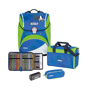 Scout Alpha Safety Light Blue Space Schulranzenset 4 tlg.