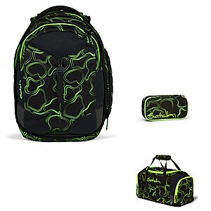 Satch Match Green Supreme 3tlg Schulrucksack-Set inkl. Sporttasche