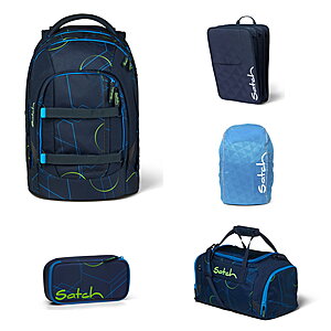 Satch Pack Blue Tech 5tlg Schulrucksack-Set