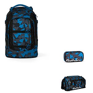 Satch Pack Blue Triangle 3tlg. Schulrucksack Set