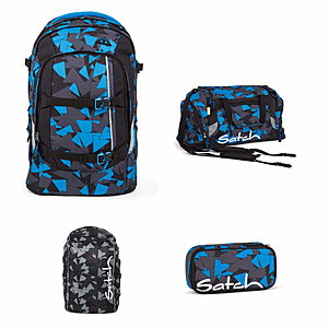 Satch Pack Blue Triangle Schulrucksack Set 4tlg