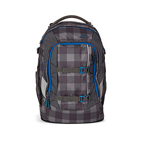 Satch Schulrucksack Checkplaid, grau schwarz kariert