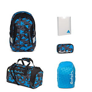Satch Sleek Blue Triangle Rucksack Set 5 Tlg