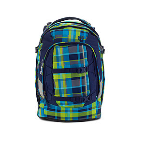 Satch by Ergobag Schulrucksack Breezer, blau grn kariert