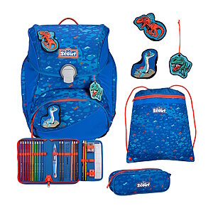 Scout Alpha Blue Dino Schulranzensetset