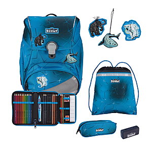 Scout Alpha Exklusiv Safety Light Polar Blue Schulranzenset