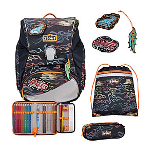 Scout Alpha Flames Exklusiv Edition Safety Light Schulranzen Set