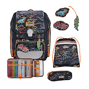 Scout Genius Flames Exklusiv Edition Safety Light Schulranzen Set