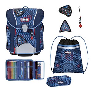 Scout Micro Schulranzen Set Safety Light Space Explorer 5-teilig