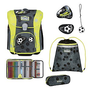 Scout Micro Schulranzen Set Superflash Extreme Soccer Star 5-teilig