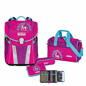 Scout Schulrucksack Sunny Lilac Unicorn 4 teiliges Set