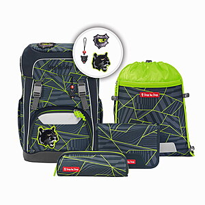 Step by Step GIANT Schulrucksack-Set Dark Cat Chiko, 5-teilig