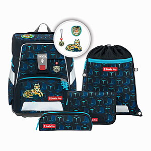 Step by Step SPACE SHINE Schulranzen-Set Tiger Night Kimba, 5-tlg