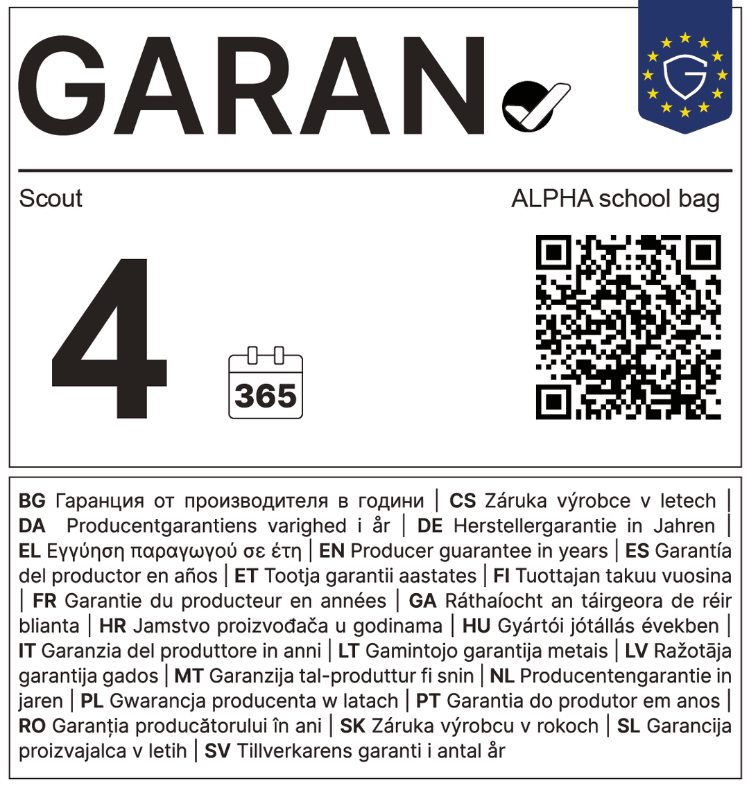 Vollständiges EU-Garantielabel Scout