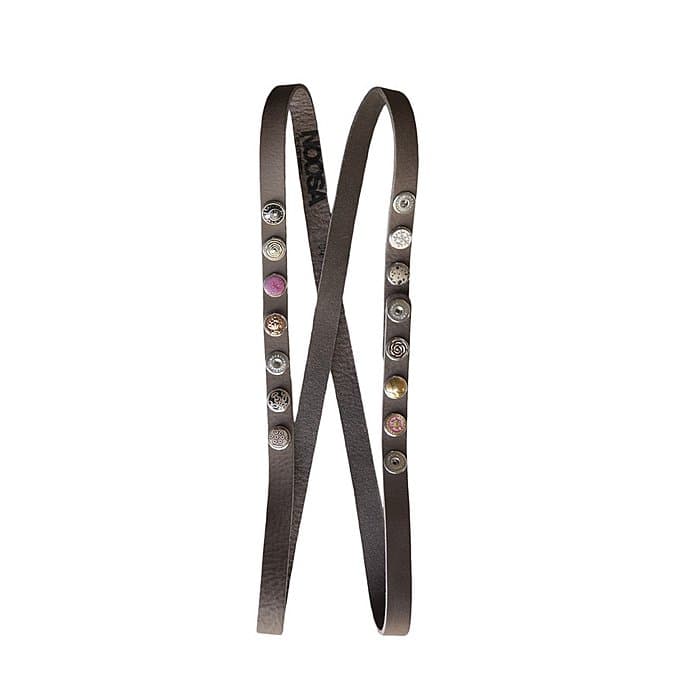 NOOSA Gürtel double skinny grau 80 cm