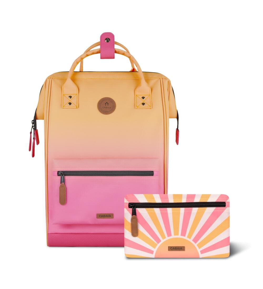 Cabaia Rucksack Adventurer Cabourg Größe L in Rosa/Gelb